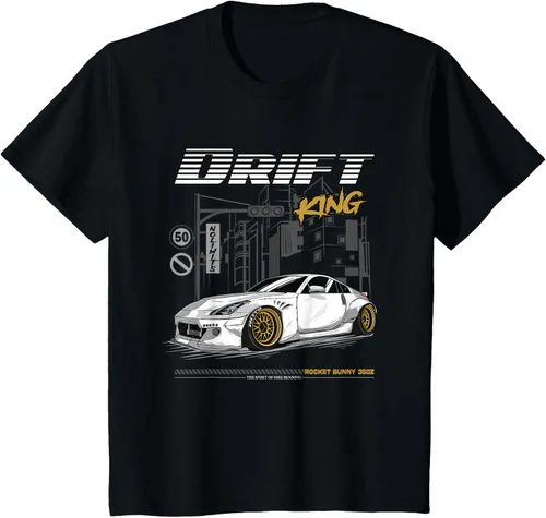 Vista 35 de Z34 370 Fairlady Z - Camiseta gráfica de cuerpo ancho, Negro, S