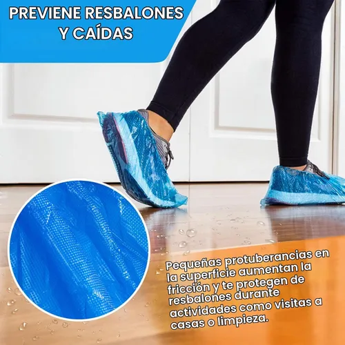 Vista 5 de Paquete de 90 fundas desechables para zapatos, impermeables, antideslizantes, botines de plástico para interiores, ajuste universal, para invitados