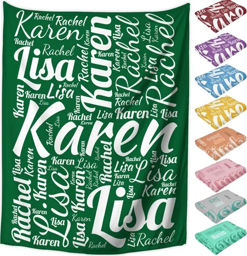 Vista 13 de Manta personalizada con nombre, mantas de franela personalizadas para bebés, niños y adultos con nombre, regalo de Navidad, cumpleaños, día de San