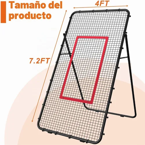 Vista 6 de Nandae Adjustable Volleyball Rebounder Net 7x4 FT, Steel Frame & High-Tension PE Netting, Durable & Portable Volleyball Training Equipment Practice
