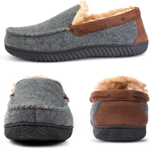 Vista 3 de RockDove Hearthfire - Pantuflas de espuma viscoelástica para hombre