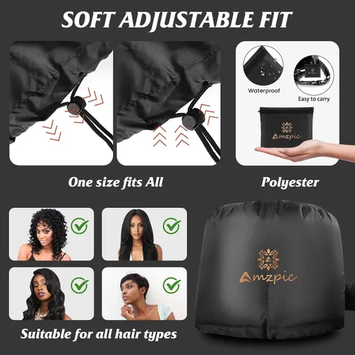 Vista 7 de Accesorio para secador de pelo de capó, suave, ajustable, extra grande, para acelerar el tiempo de secado en casa, fácil de usar para peinar, rizar
