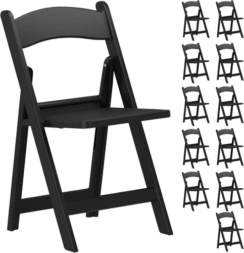 Vista 35 de Sillas plegables de resina con cojín para bodas, fiestas, paquete