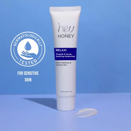 Vista 3 de Hey Honey Skincare Relax - Crema instantánea de alivio de rosácea para pieles sensibles Hidratante facial calmante para enrojecimiento e