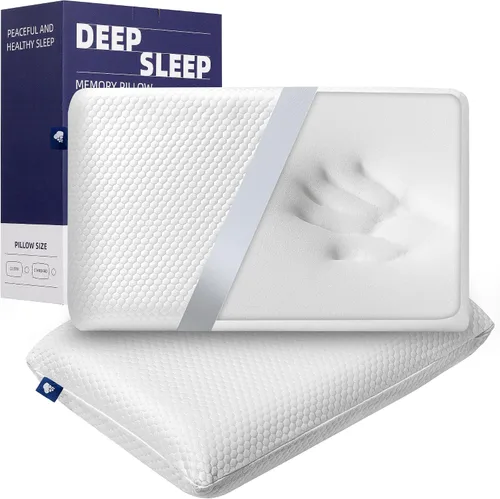 Vista 8 de Almohada de espuma viscoelástica para cama, almohadas adaptativas para alivio del dolor de cuello, almohada de firmeza media para dormir de lado