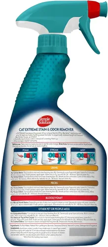 Vista 2 de Simple Solution Extreme - Quitamanchas para gatos, eliminador de olores, 32