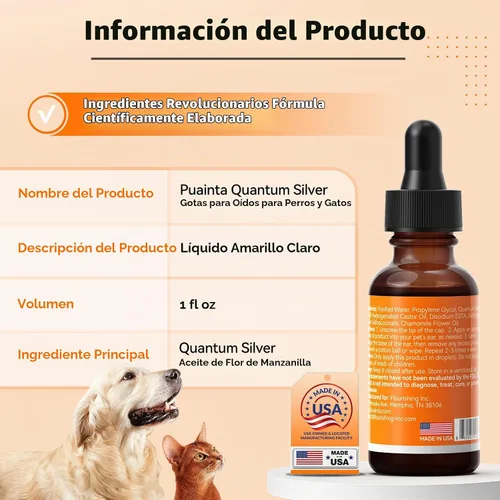 Vista 9 de PUAINTA Gotas para los oídos para perros con dediles, limpiador natural de oídos para perros y tratamiento de infecciones, solución de limpieza