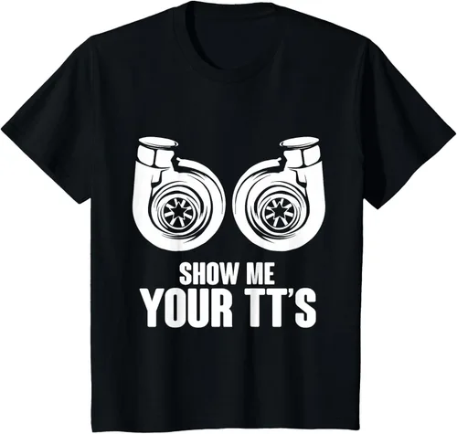 Vista 71 de Funny Show Me Your TT's Twin Turbo Car Racing Camiseta, Negro, S