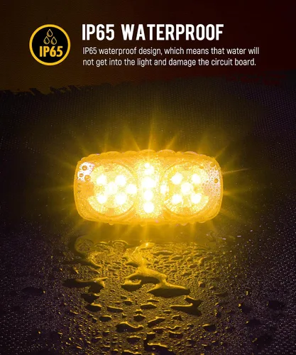 Vista 5 de Partsam 4 piezas de mejora de luces de marcador de doble diana ámbar con 16 LED, con reflector y copa, luces de posición laterales con conectores