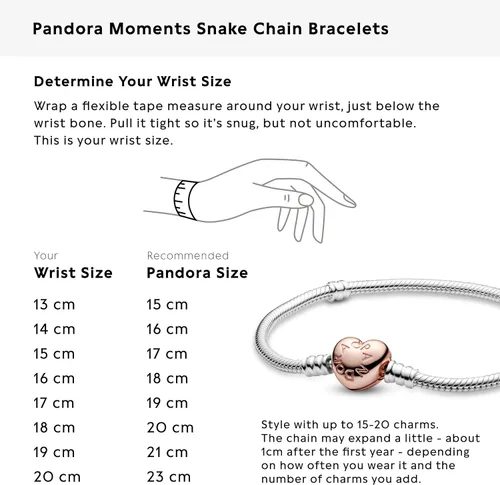 Vista 6 de Pandora Moments Heart Clasp Snake Chain Bracelet