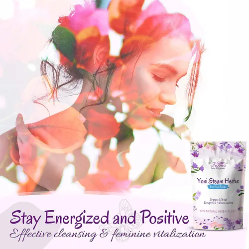 Vista 6 de Fivona Yoni Hierbas vaporizantes - para uso femenino y rituales - V-Detox, limpieza, lavado, control de olores - 2 a 4 sesiones - Balance de pH