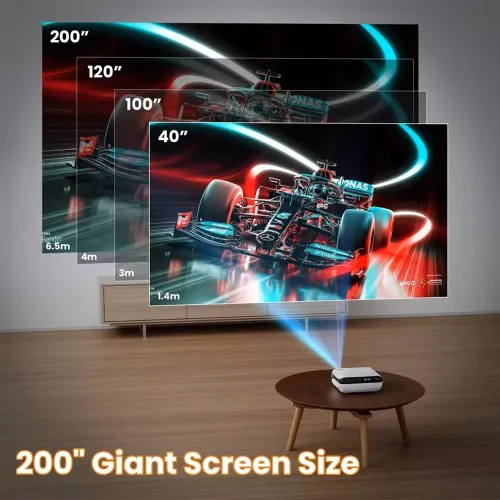 Vista 4 de Proyector, proyector Bluetooth nativo 1080P, portátil al aire libre, mini proyector Full HD, altavoz de dormitorio en casa