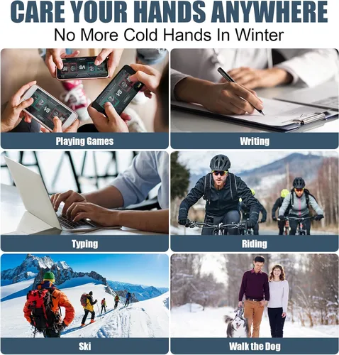 Vista 3 de Heated Gloves for Men Women, Rechargeable Full & Half Hands Electric Gloves Heated Fingerless Touchscreen Gloves Heated Winter Hand Warmer for Work