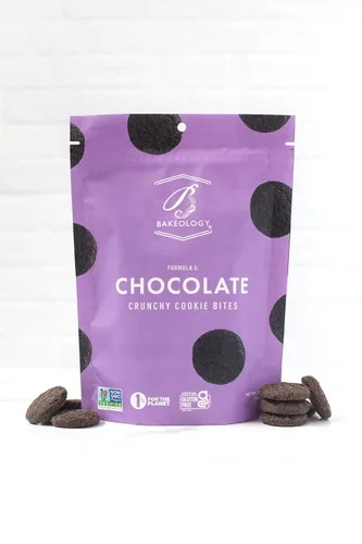 Vista 6 de Bakeology Galletas veganas - Mini galletas crujientes de chocolate sin gluten, sin lácteos, sin OMG, 0.00 oz de grasa trans, dulces de postre a base