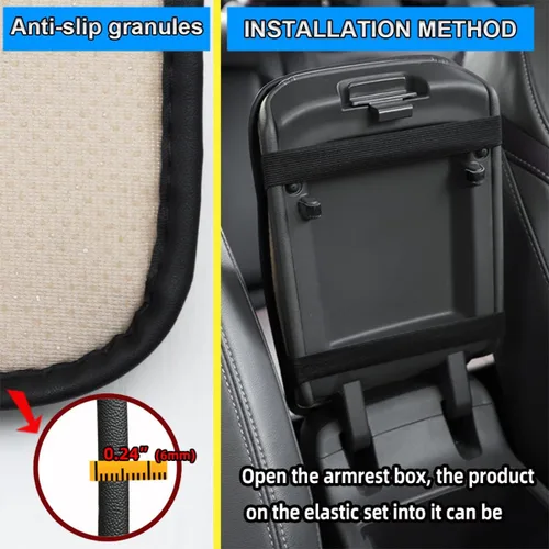 Vista 4 de Funda de Cuero Brillante para Consola Central de Automóvil, Protector de Consola Central de Automóvil con Diamantes de Imitación de Cristal