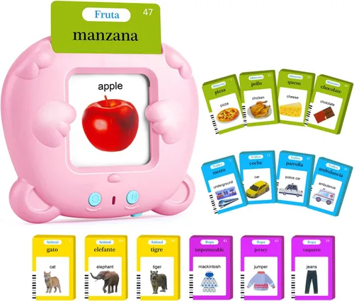 Vista 19 de Tarjetas didácticas parlantes para niños pequeños, juguetes Montessori de aprendizaje con 510 palabras visuales, discurso de bolsillo para niños Azul