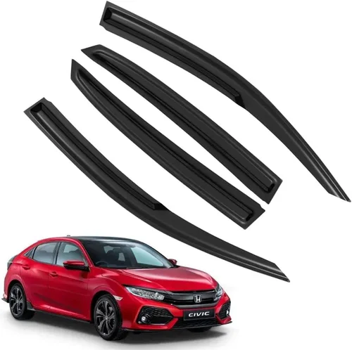Vista 45 de Protectores de lluvia para Mazda 3 Hatchback 2010-2013, deflectores de ventana lateral con cinta adhesiva para Mazda 3 Hatchback, viseras de ventana