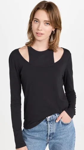 Vista 2 de Pistola Denim Camiseta en capas Leah para mujer