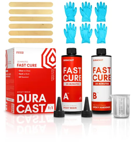 Vista 9 de DURACAST Resina epoxi de curado rápido (1 galón) con relación de mezcla 1:1, más rápida, transparente, duradera, resistente a los rayos UV, tiempo