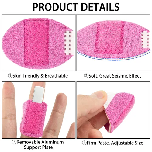 Vista 3 de Ponpon Férula de dedo ajustable, 8 unidades de férula de dedo gatillo para dedo índice para dedos rotos, artritis, dedo lesionado