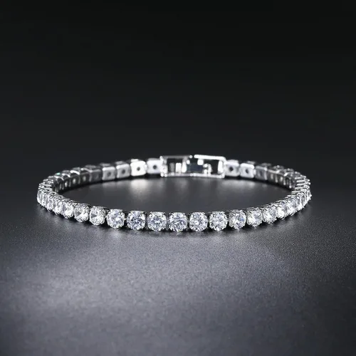 Vista 2 de Harry and Henry Pulseras de perlas de 3 capas para mujer, pulsera de diamantes de imitación brillantes, pulsera abierta de perlas de cristal