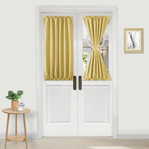 Vista 32 de DWCN Cortinas para Puertas Francesas – Cortinas opacas térmicas con bolsillo para barra para puertas con ventana de cristal, puertas de cocina