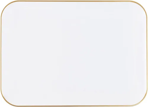 Vista 7 de Plasticpro Bandejas de plástico para servir, platos rectangulares negros con borde dorado de 8 x 11 pulgadas, platos desechables para fiestas