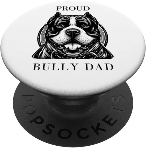 Vista 6 de Bully Dad American Bully XL Pitbull Terrier Dog Support PopSockets MagSafe PopGrip para iPhone