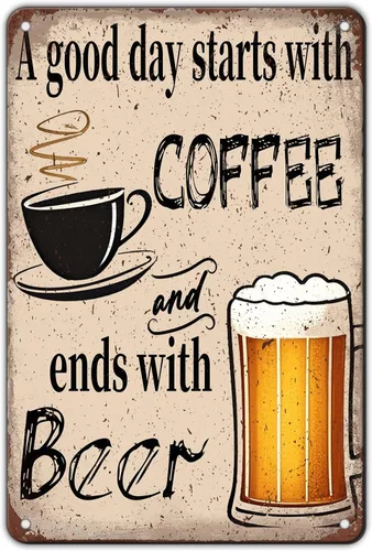 Vista 26 de KIYOYO Basset Hound Dog - Cartel de metal vintage de hound con texto en inglés "Before Coffee After Coffee" (Antes del café después del café)