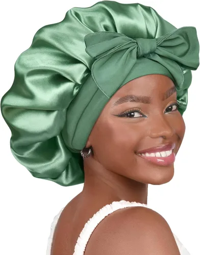 Vista 20 de YANIBEST Gorro de seda ajustable para mujeres durmientes, gorro de satén de doble capa que reduce la fricción y evita el encrespamiento y el cabello