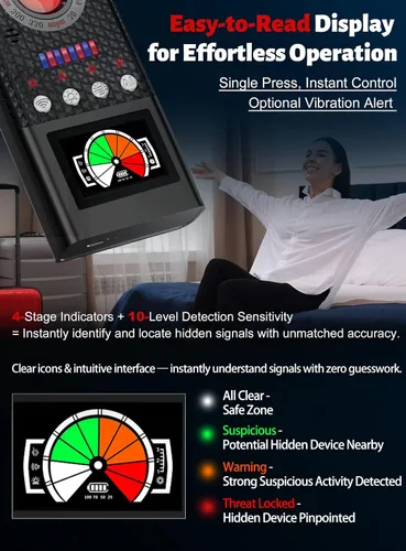 Vista 6 de Detectores de cámara oculta profesionales con detección automática, buscador de cámara espía, rastreador GPS/detector de insectos, detector