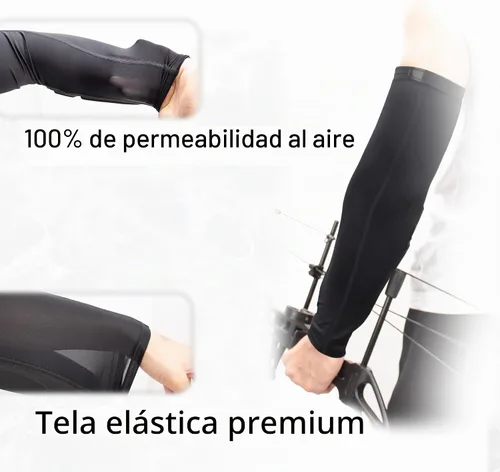 Vista 7 de Protector elástico de manga ligera para antebrazo con cierre táctil ajustable para tiro con arco