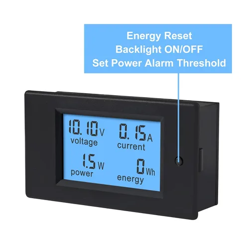 Vista 4 de DC 6.5-100V 0-100A 12V 24V 36V 48V 60V 72V Volt Amp Watt Medidor Pantalla LCD Digital Voltaje de corriente Medidor de energía Multímetro Amperímetro