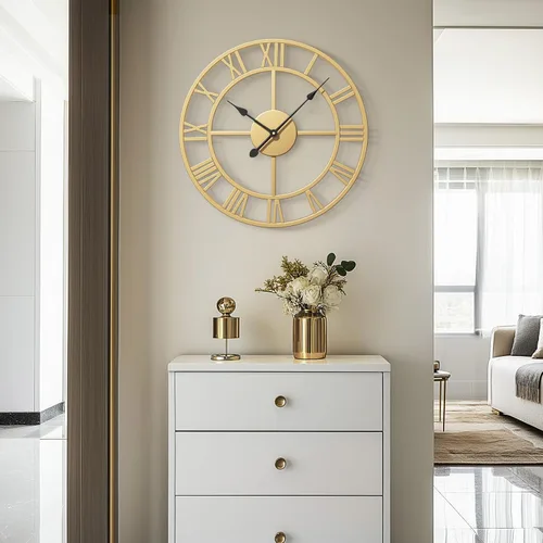 Vista 54 de Cuspin Reloj de pared de 24 pulgadas con engranajes, reloj de metal