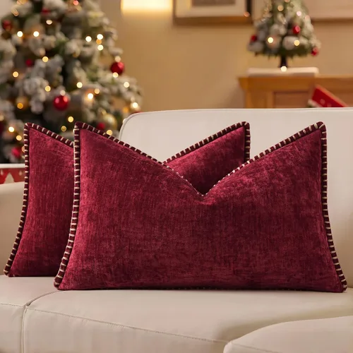 Vista 38 de decorUhome Juego de 2 fundas de almohada de felpilla suave y acogedora de otoño de 12 x 12 pulgadas, fundas decorativas modernas de terciopelo Aqua