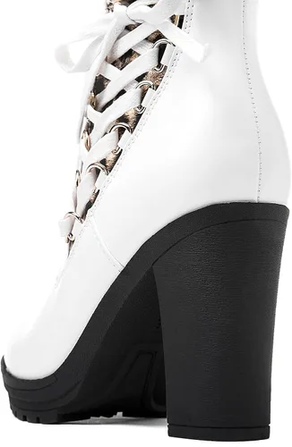 Vista 3 de GLOBALWIN Botines de plataforma gruesa para mujer con tacones