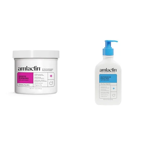 Vista 8 de AmLactin Crema reafirmante de crepé - Crema terapéutica para tensar la piel para el cuerpo - Exfoliante e hidratante sin arrugas, cuidado de la piel