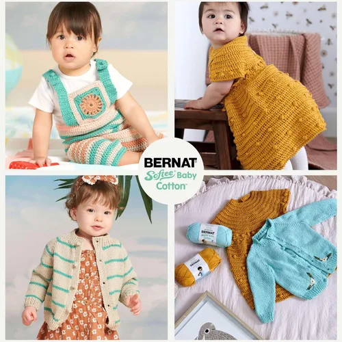 Vista 8 de Bernat Softee Baby Cotton Aqua Mist - Ovillo de lana para bebé, paquete de 3 unidades de 4.25 onzas, mezcla, 3 DK (ligero), 254 yardas