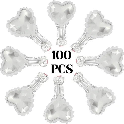 Vista 21 de 100 globos en forma de corazón de 5 pulgadas, globos de aluminio de Mylar de papel de aluminio para decoración de mujeres y niñas, día de San