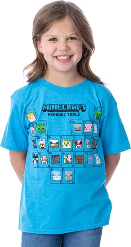 Vista 4 de Minecraft - Camiseta de mesa periódica para niño, Azul jaspeado