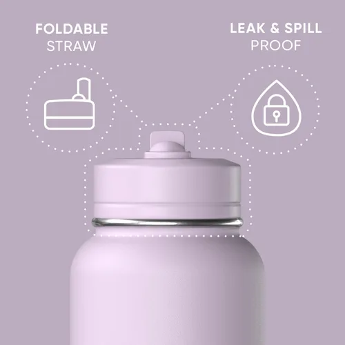 Vista 2 de Hydrapeak Botella de Agua Deportiva Aislada de 32 oz con Tapa de Pajita, A Prueba de Fugas y Derrames, Mantiene las Bebidas Frías por 24 Horas, Rubor