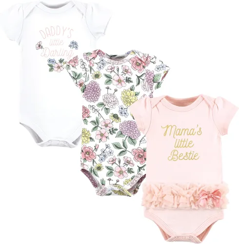 Vista 89 de Hudson Baby baby-girls Cotton Bodysuits 3-pack