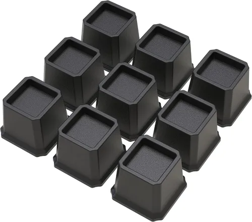 Vista 21 de Elevadores de Cama de 2 Pulgadas Resistentes Elevadores de Cama, Juego de 6 Eleva Hasta 2000 Libras Elevador de Muebles para Sofá y Mesa, Negro