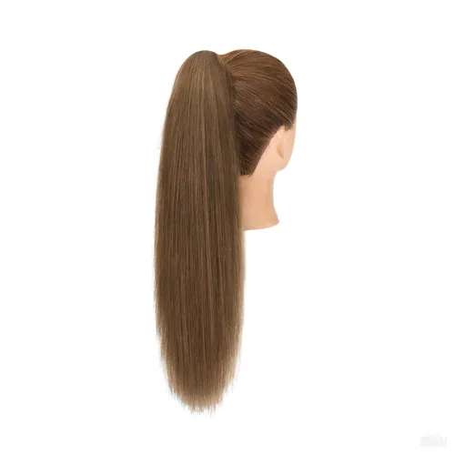 Vista 50 de Rich Choices Extensión de cola de caballo con clip de garra, cabello humano real, una pieza, extensiones de cabello largo Remy para mujer, #18P613