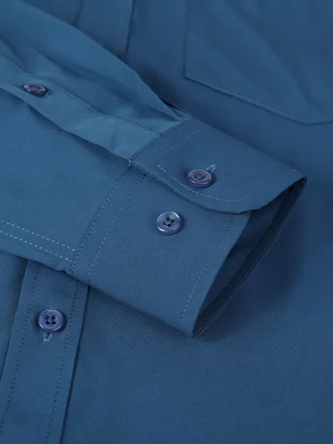 Vista 96 de corfty Camisa de vestir de manga larga para hombre, ajuste regular, elástica, sin arrugas, casual, con botones