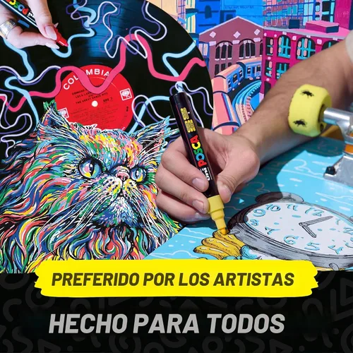 Vista 4 de uni Posca Rotulador de pintura - punta media - juego de 15 (PC-5M15C), surtido