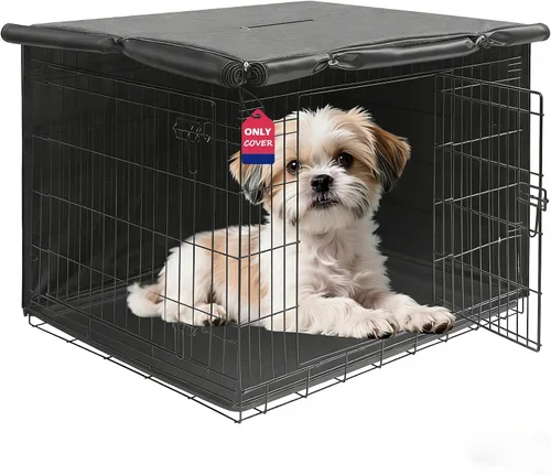 Vista 8 de HiCaptain Funda para Jaula de Perro 24.0" L x 18.0" A x 20.0" Al con Malla Transpirable, Funda para Perrera Duradera Heavy Duty, Paneles con Doble