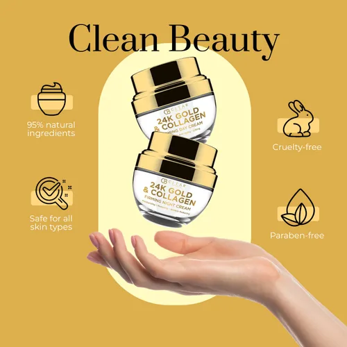Vista 4 de Clear Beauty Hidratante facial de oro de 24 quilates y colágeno, probado por dermatólogos, antienvejecimiento, cuidado de la piel coreano, hidrata