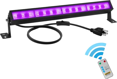 Vista 10 de Barra de Luz Negra LED de 38W Barras de Luz Negra con Enchufe e Interruptor Ilumina Área de 22x22 pies para Fiesta Fluorescente Fiestas de Halloween