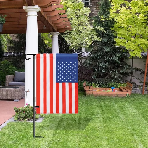 Vista 7 de Paquete de 2 banderas de jardín de Freefy de 12 x 18 pulgadas, bandera patriótica de poliéster impresa de doble cara, decoración de jardín, bandera